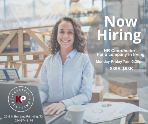 Photo post from KP Staffing Agency (Irving Branch).