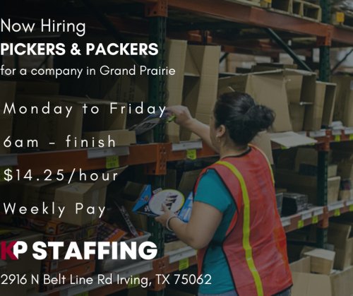 Photo post from KP Staffing Agency (Irving Branch).
