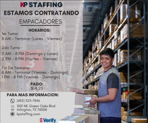 Photo post from KP Staffing Agency (Arlington Branch).