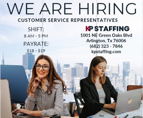 Photo post from KP Staffing Agency (Arlington Branch).