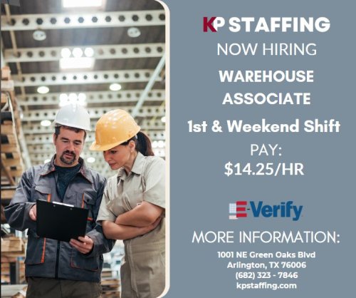 Photo post from KP Staffing Agency (Arlington Branch).