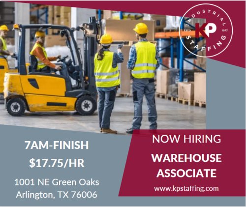 Photo post from KP Staffing Agency (Arlington Branch).