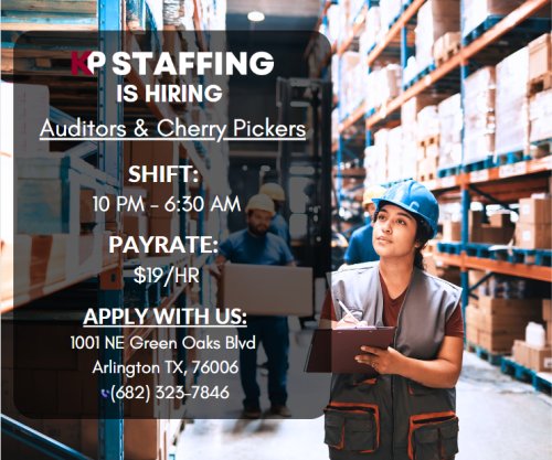 Photo post from KP Staffing Agency (Arlington Branch).