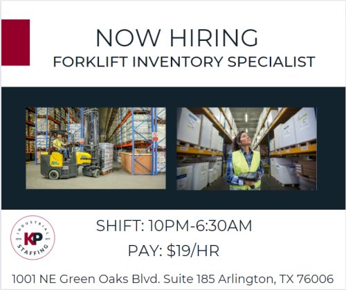 Photo post from KP Staffing Agency (Arlington Branch).