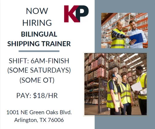 Photo post from KP Staffing Agency (Arlington Branch).