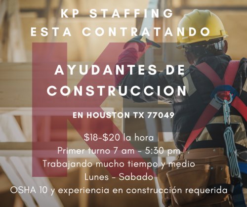 Photo post from KP Staffing Agency (West Houston Branch).
