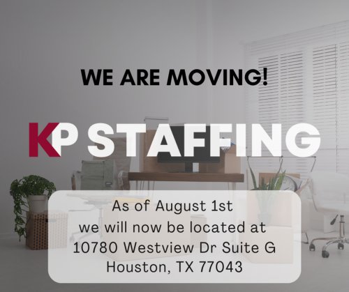 Photo post from KP Staffing Agency (West Houston Branch).