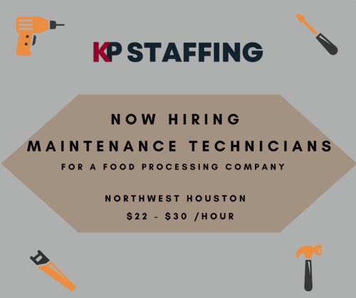Photo post from KP Staffing Agency (West Houston Branch).