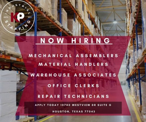 Photo post from KP Staffing Agency (West Houston Branch).