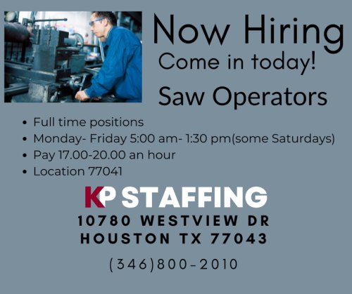 Photo post from KP Staffing Agency (West Houston Branch).