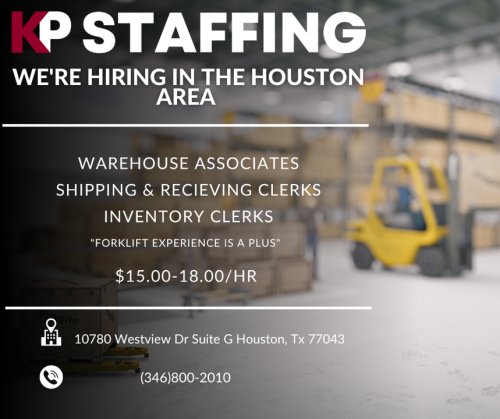Photo post from KP Staffing Agency (West Houston Branch).