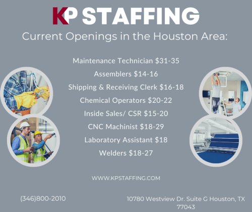 Photo post from KP Staffing Agency (West Houston Branch).