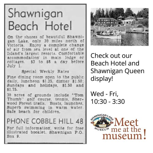 Photo post from shawniganlakemuseum.