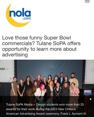 Photo post from tulane.sopa.media.and.design.