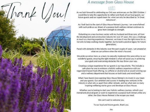 Photo post from glasshouseretreat.