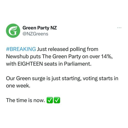 Photo post from nzgreenparty.