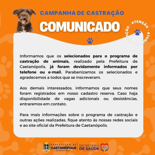 Prefeitura Municipal Caetanópolis - QUE EXEMPLO!