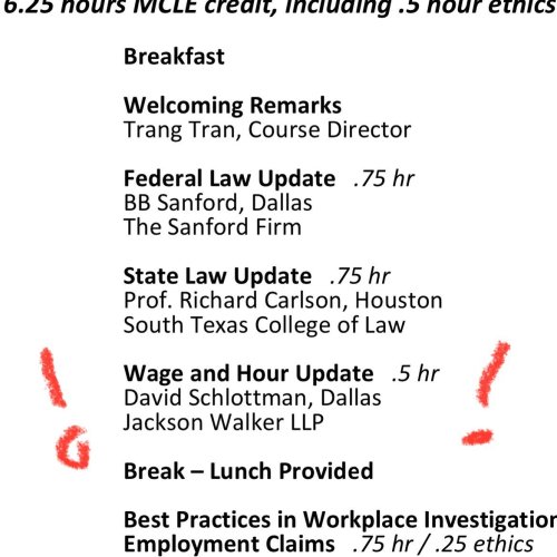 Photo post from laborlawtexasbar.