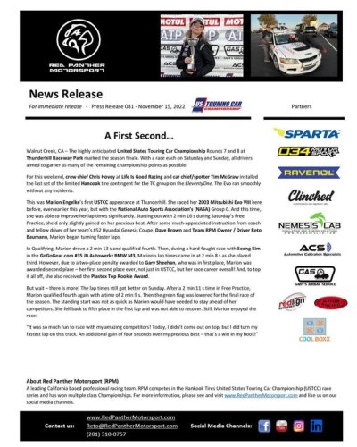 Photo post from Red Panther Motorsport.