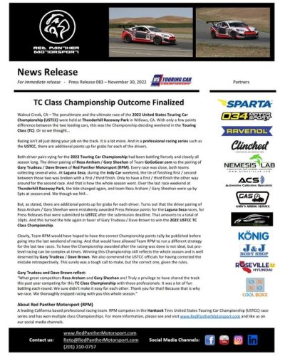 Photo post from Red Panther Motorsport.