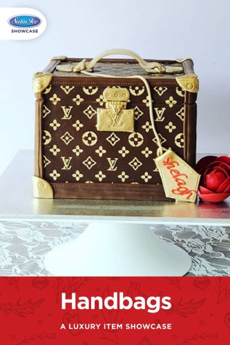 Louis Vuitton Hand Bag Sitting On Louis Vuitton Box Cake