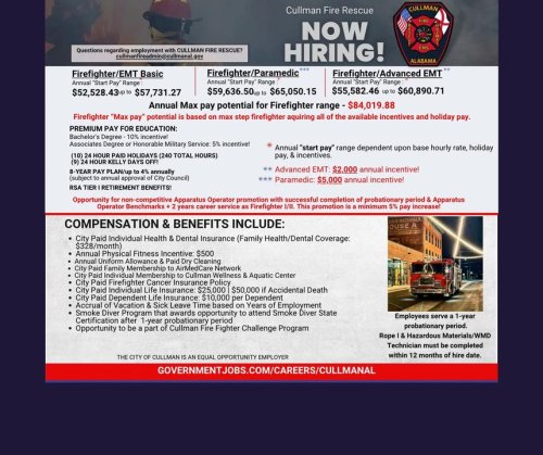 Photo post from Cullman Fire Rescue.