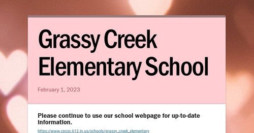 Photo post from Grassy Creek Elementary School.