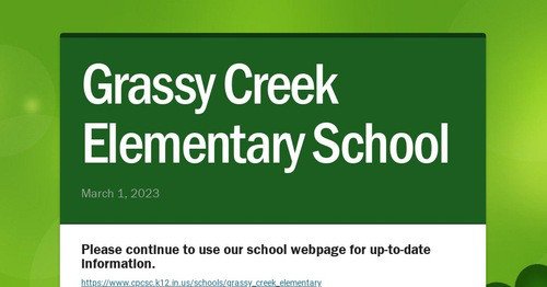 Photo post from Grassy Creek Elementary School.