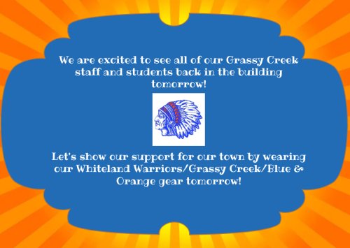 Photo post from Grassy Creek Elementary School.