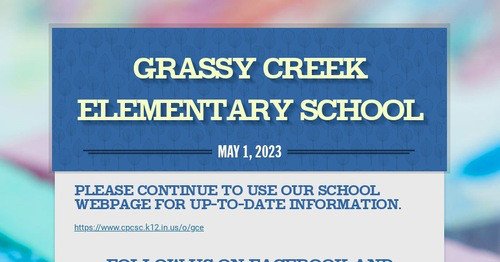 Photo post from Grassy Creek Elementary School.