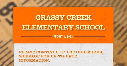 Photo post from Grassy Creek Elementary School.