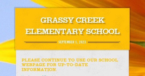 Photo post from Grassy Creek Elementary School.