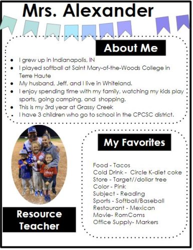 Carousel post from Grassy Creek Elementary School.