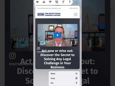 Video post from The South Texas Business Lawyers.