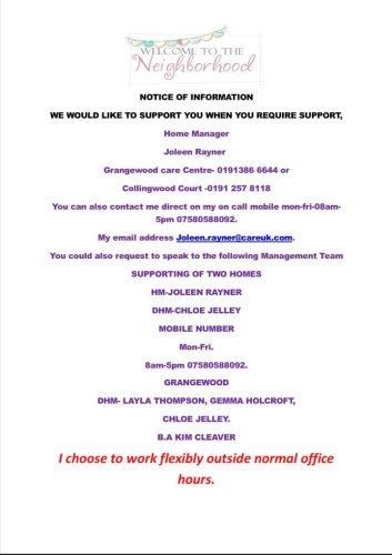 Photo post from Grangewood Care Home.