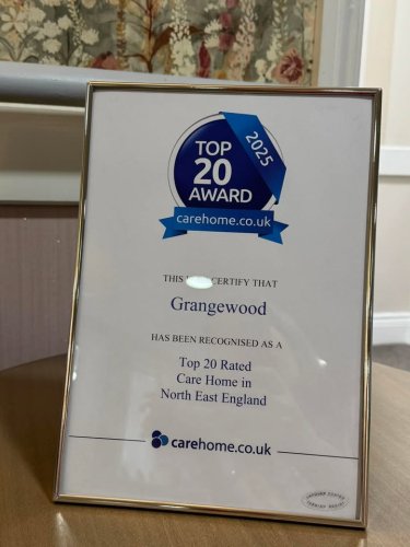 Carousel post from Grangewood Care Home.