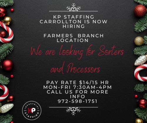 Photo post from KP Staffing Agency (Carrollton Branch).