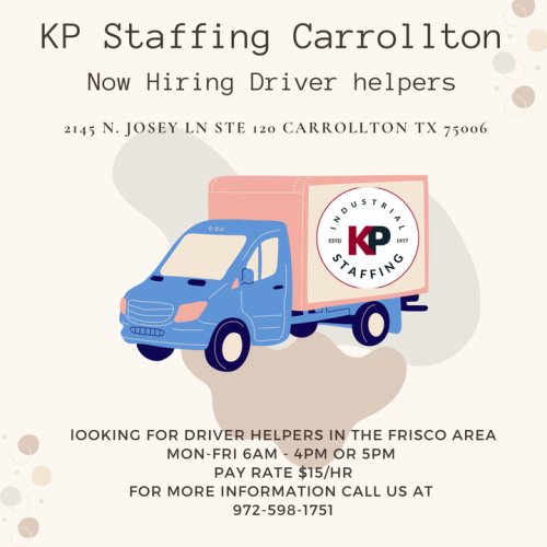Photo post from KP Staffing Agency (Carrollton Branch).