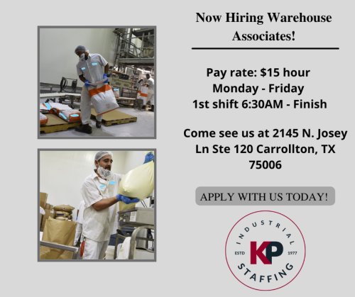 Photo post from KP Staffing Agency (Carrollton Branch).
