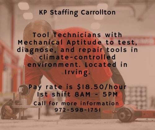 Photo post from KP Staffing Agency (Carrollton Branch).