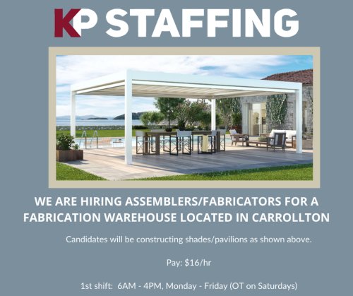 Photo post from KP Staffing Agency (Carrollton Branch).