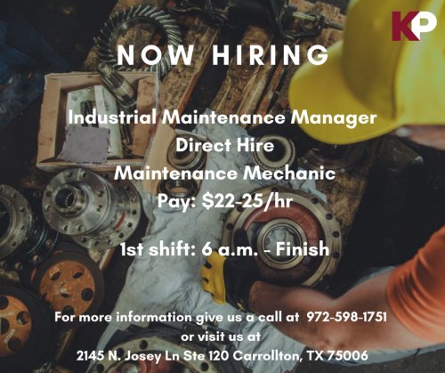 Photo post from KP Staffing Agency (Carrollton Branch).