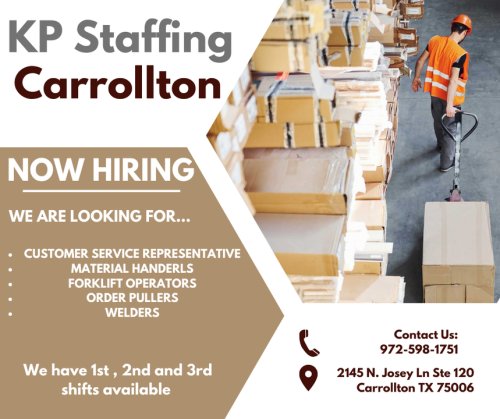 Photo post from KP Staffing Agency (Carrollton Branch).