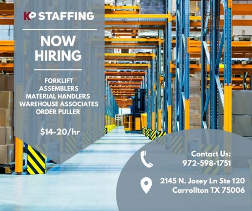 Photo post from KP Staffing Agency (Carrollton Branch).