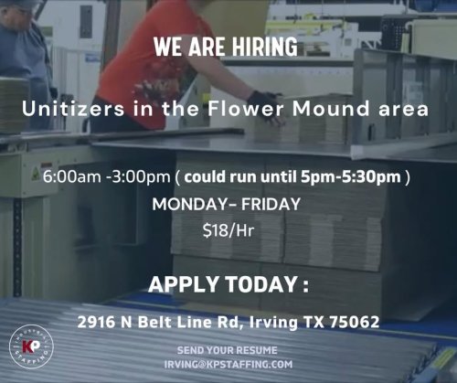 Photo post from KP Staffing Agency (Irving Branch).