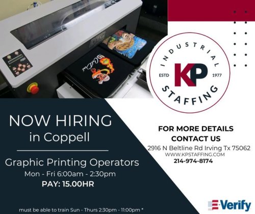 Photo post from KP Staffing Agency (Irving Branch).