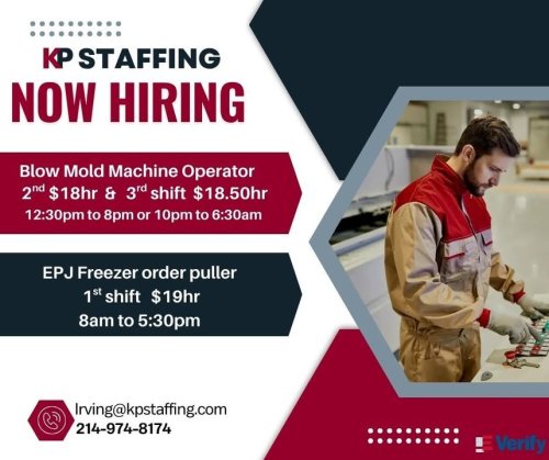 Photo post from KP Staffing Agency (Irving Branch).