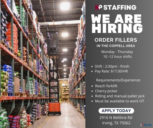 Photo post from KP Staffing Agency (Irving Branch).