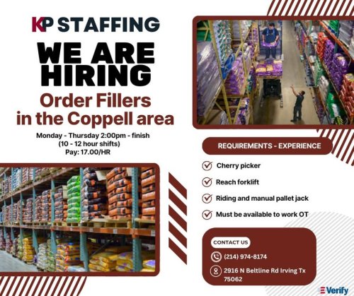 Photo post from KP Staffing Agency (Irving Branch).