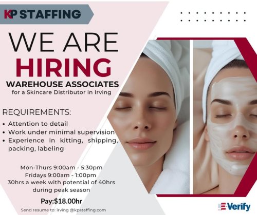 Photo post from KP Staffing Agency (Irving Branch).